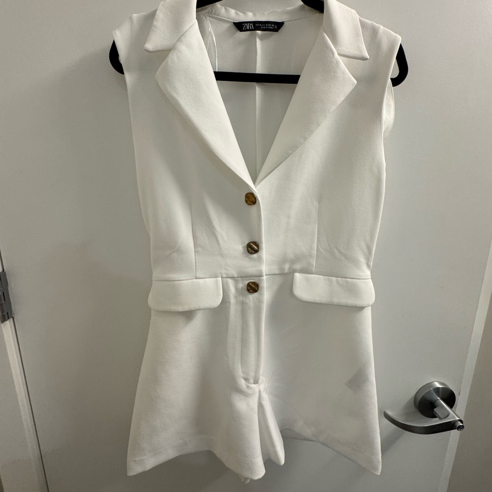 Zara Elegant White Blazer Romper